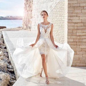 Appliques Knee Length Bohemian Wedding Dress